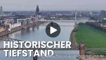 Rhein-Pegel in Köln: Video zeigt historischen Rekord-Tiefstand