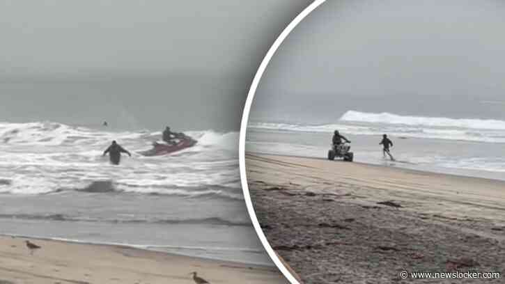 Opvallende beelden: Jetski’s zetten vermoedelijke migranten af op strand VS