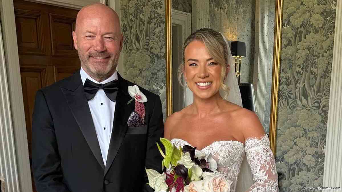 Proud father of the bride Alan Shearer praises 'stunning' daughter Chloe as he shares photos from her Yorkshire wedding to rugby star Micky Young