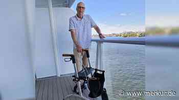 Selbst auf dem Kreuzfahrtschiff: Mit dem Rollator ist er sicher unterwegs – Training bei Premiere überrannt