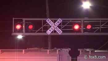 Train blocking several crossings in Cleveland, Lakewood