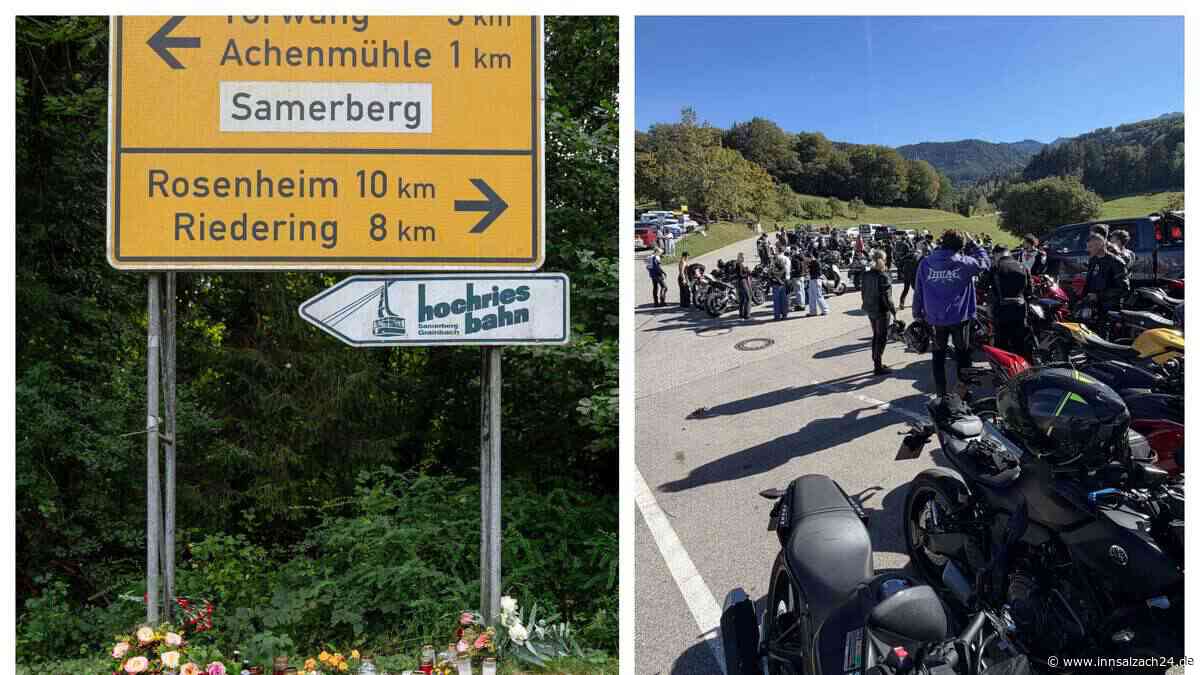 Große Anteilnahme in Rosenheim: Über 90 Biker nehmen Abschied von Mariella und Devid