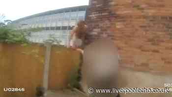 Wigan man tried to flee over a fence naked when he was caught by police