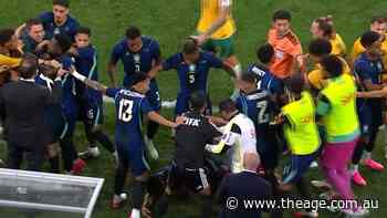 Socceroos-Brazil biff spills to the bench