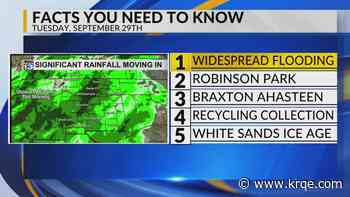 Widespread flooding, Robinson Park, Crash victim, Recycling collection, White Sands