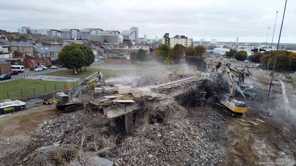 'New era' heralded for Gateshead as flyover demolition completed
