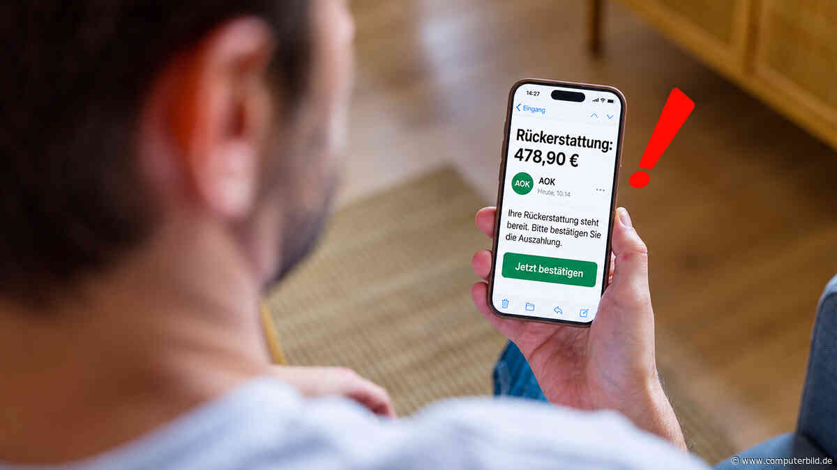 Falsche AOK-Mail: Betrüger locken mit 478,90 Euro