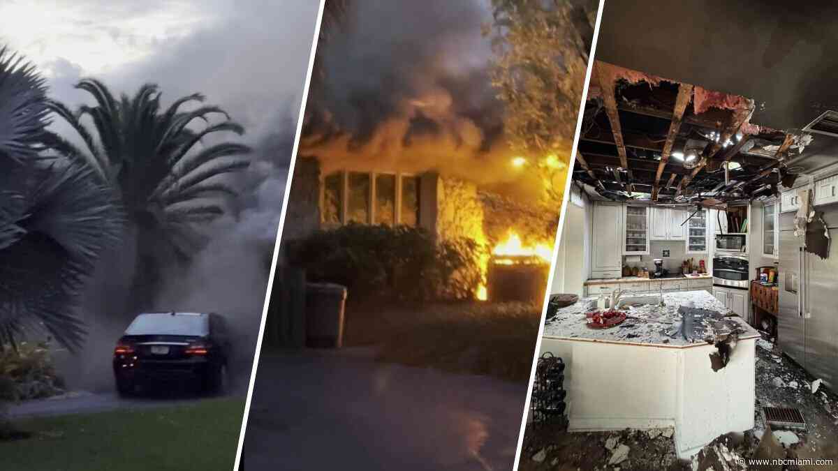 Fire destroys roof of Coral Gables home; residents evaluated at scene