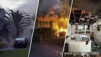 Fire destroys roof of Coral Gables home; residents evaluated at scene