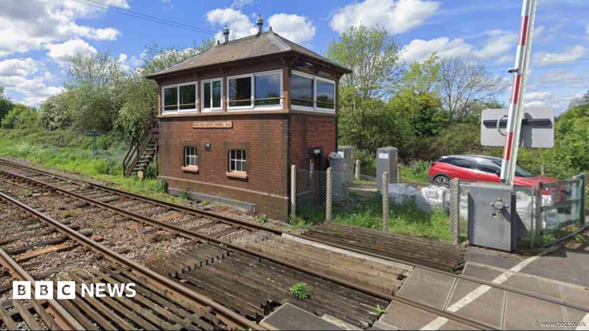 Train delays after car crashes into level crossing