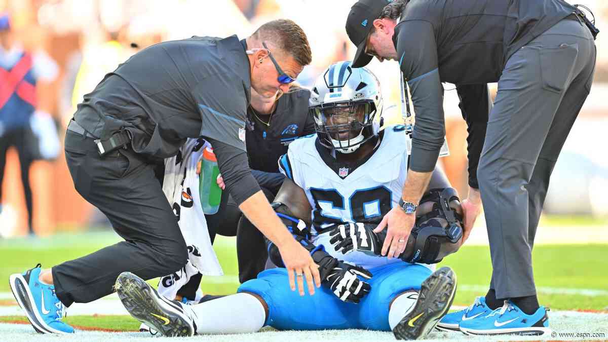 Panthers OL Lewis to miss time with UCL injury, sources say