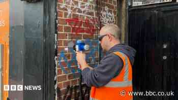 Lasers vaporise graffiti on Brighton's 'awful' street