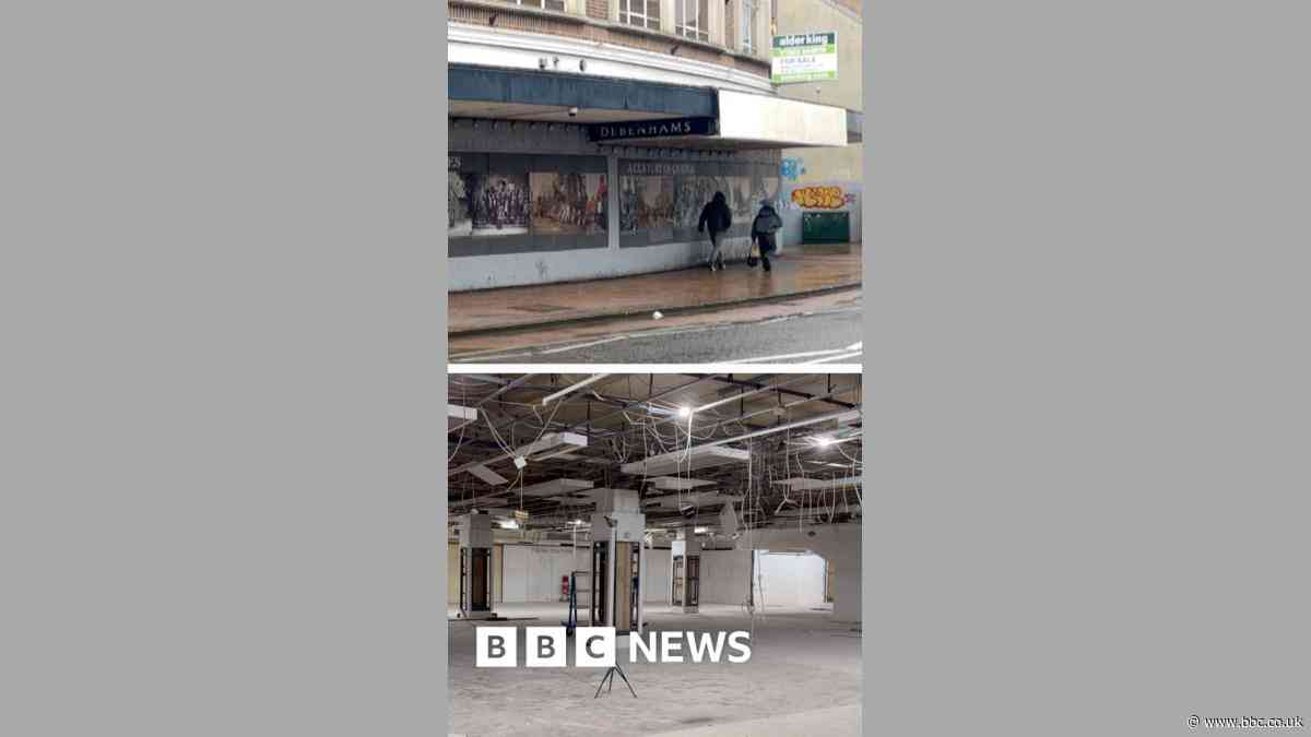 Empty department store explored before refurbishment