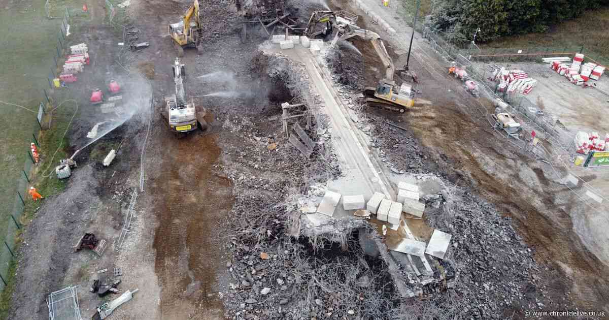21 pictures on final day of Gateshead flyover demolition signifying 'dawn of new era'