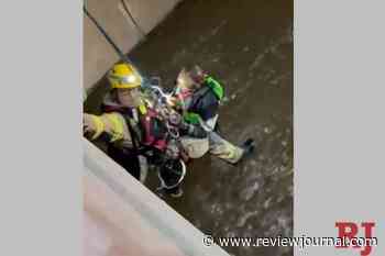 Crews rescue man in fast-moving water in east Las Vegas