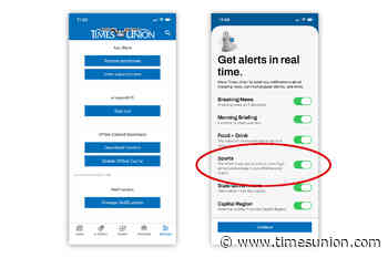 Sign up for Sports alerts in the Times Union app