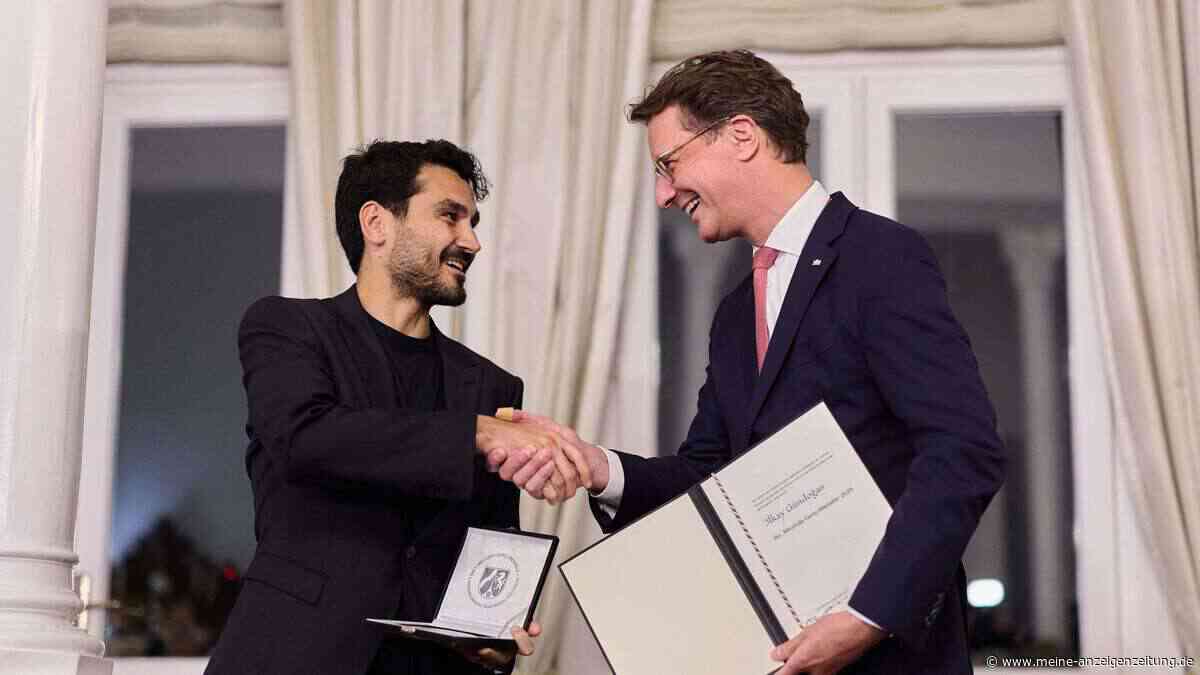Wüst verleiht Toleranz-Medaille an Fußballer Gündogan