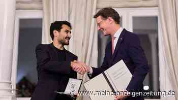Wüst verleiht Toleranz-Medaille an Fußballer Gündogan