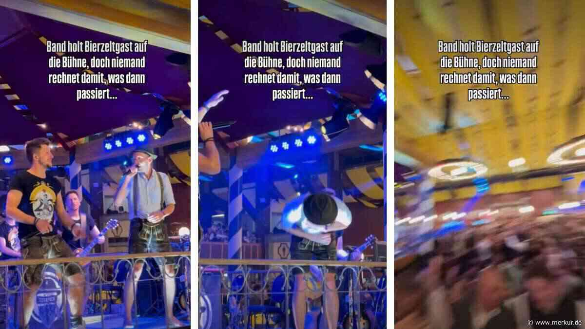 Wow-Moment im Wiesn-Zelt: Gast plötzlich auf Bühne – „Niemand rechnet damit, was dann passiert ...“