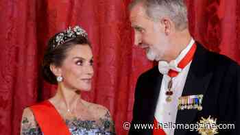 Queen Letizia channels Disney princess at Spanish state visit honoring French president