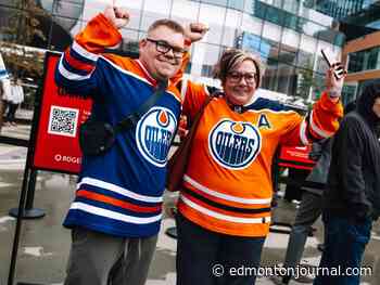Fans flock to Ice District for ticket giveaway to Oilers’ home opener against Canucks