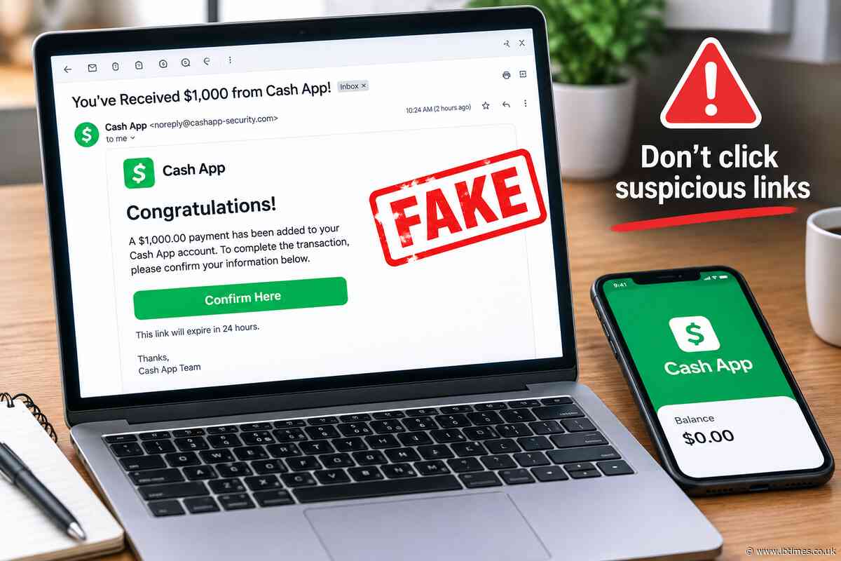 The $1,000 Cash App Trap: If This Email Lands in Your Inbox, Don't Click 'Confirm Here'