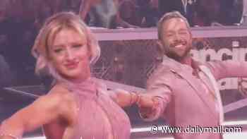 Dancing with the Stars season 35: Olympian Amber Glenn sheds BLOOD as she ties Glee star with top score of the night before one couple's shock elimination is revealed