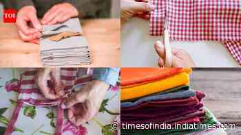 How to make no-sew kitchen napkins from old cotton clothes you were about to throw away