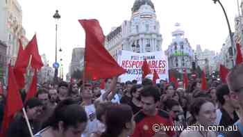 Thousands protest the housing crisis in Spain after an 87-year-old is evicted from home