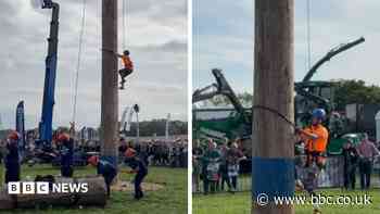 Married couple both world champion pole climbers