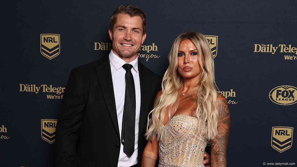 NRL WAGs glitter in gold with Karina May and Millie Oliver stunning in metallic gowns as they lead the arrivals at the 2026 Dally M Awards