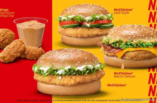 McDonald's Deutschland baut Chicken-Plattform weiter aus: McChicken® wird rund, Sortiment wächst