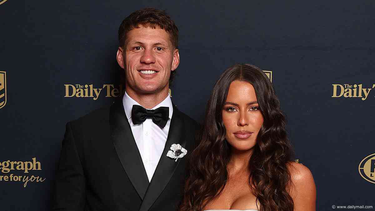 Newcastle Knights captain Kalyn Ponga hard launches his new swimwear model girlfriend at the Dally M awards as she steals the show in a stunning strapless gown