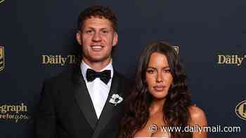Newcastle Knights captain Kalyn Ponga hard launches his new swimwear model girlfriend at the Dally M awards as she steals the show in a stunning strapless gown