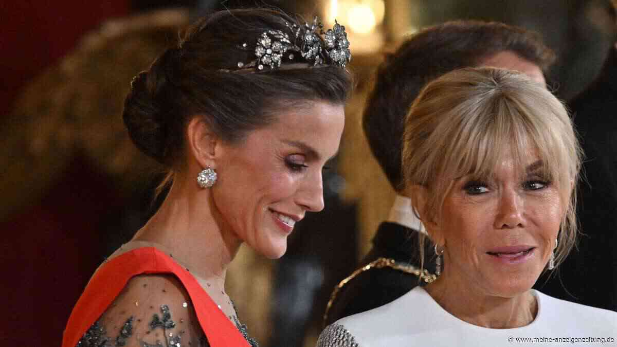Wie eine Disney-Prinzessin: Königin Letizia verzaubert beim Staatsempfang für die Macrons