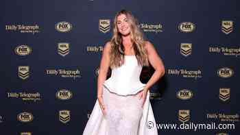 Wedding dress chic: NRL WAGs look ready to say 'I do' as white frocks better suited for an altar take over the Dally M Awards