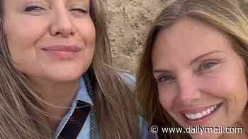 EastEnders stars Samantha Womack and Rita Simons reunite on the beach nine years after their characters died on show - as they insist they won't be making a return to the BBC soap