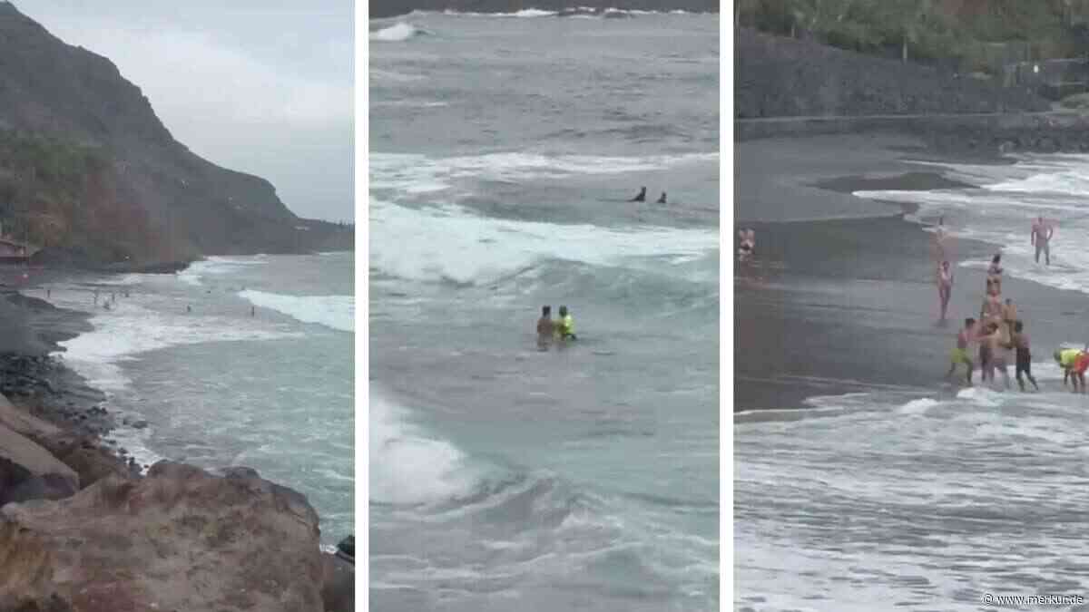 Rote Flagge auf Teneriffa ignoriert: Badegast hört nicht auf Rettungsschwimmer – der schubst ihn an den Strand