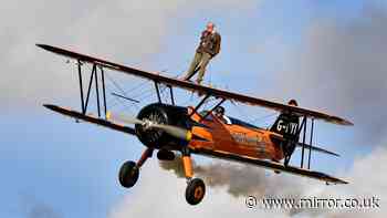 Retired army major, 94, braves terrifying 120mph plane wing walk and raises more than £1,000