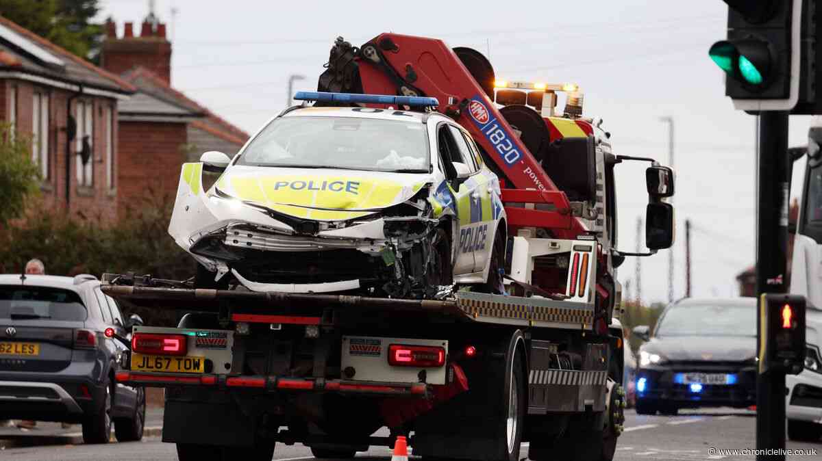 Howdon street brought to standstill after crash involving police car