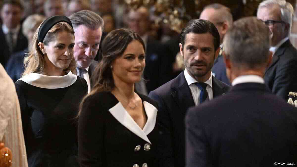 Schwarz-Weiß-Looks: Sofia und Madeleine sorgen bei Parlamentseröffnung für Hingucker