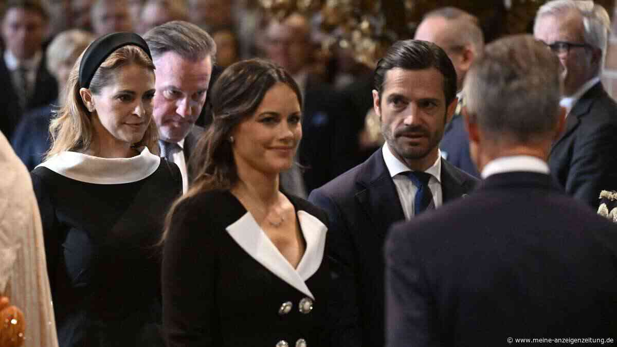 Schwarz-Weiß-Looks: Sofia und Madeleine sorgen bei Parlamentseröffnung für Hingucker
