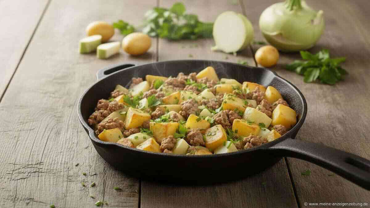 Kohlrabi-Hackfleisch-Pfanne mit Kartoffeln: Schnell, sättigend und voller Geschmack