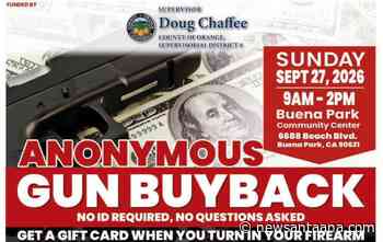 OC Supervisor hosts anonymous Gun Buyback today in north OC