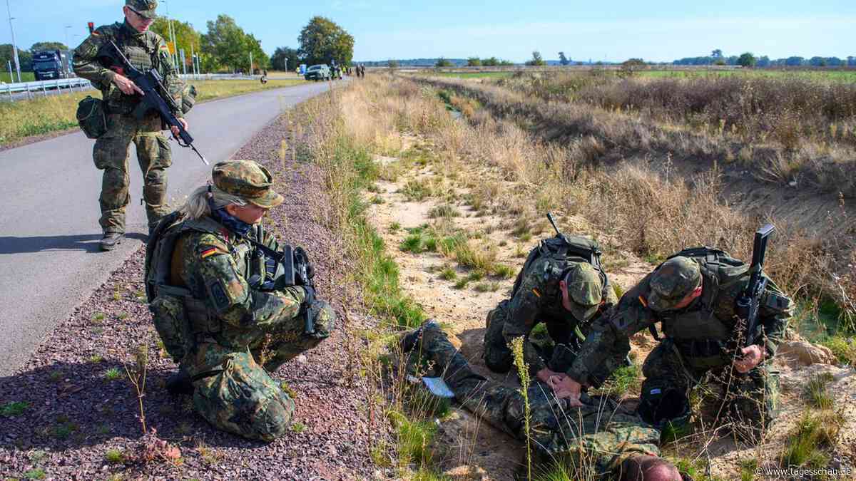Übung der Heimatschutzdivision: Spannungsfall an der Autobahnbrücke