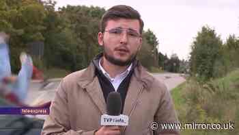Horrifying moment girl, 14, hit by car on live TV as journalist reports on death of another child in Poland