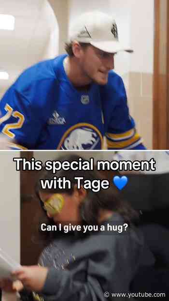 Such a special moment with Tage! 💙 #nhl #hockey #community
