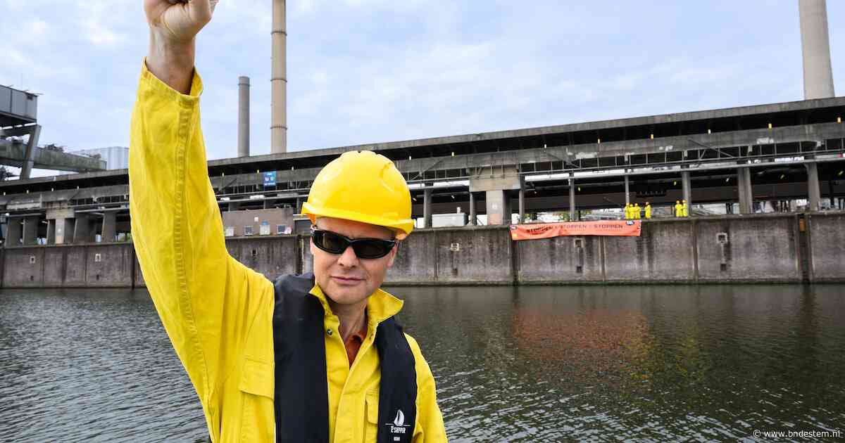 Milieuactivisten demonstreren tegen bomenkap voor ‘groene’ Amercentrale