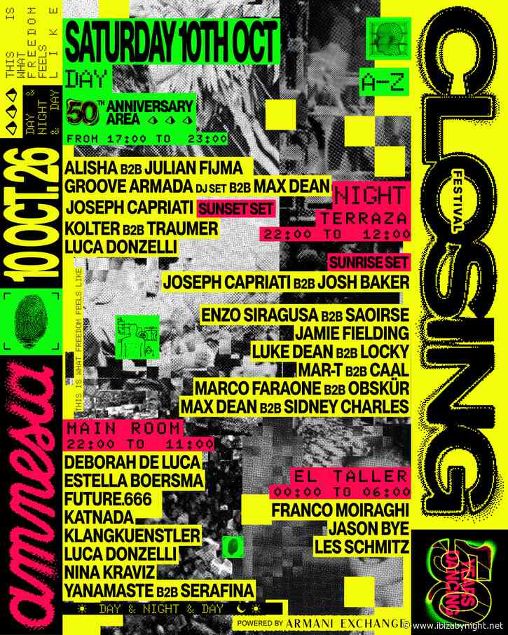Amnesia Ibiza reveals the full scope of its 50th anniversary closing party!