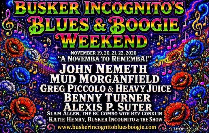 Busker Incognito’s Blues & Boogie Weekend November 19-22 in Reading PA presented by the Berks County Rock & Roll Hall of Fame